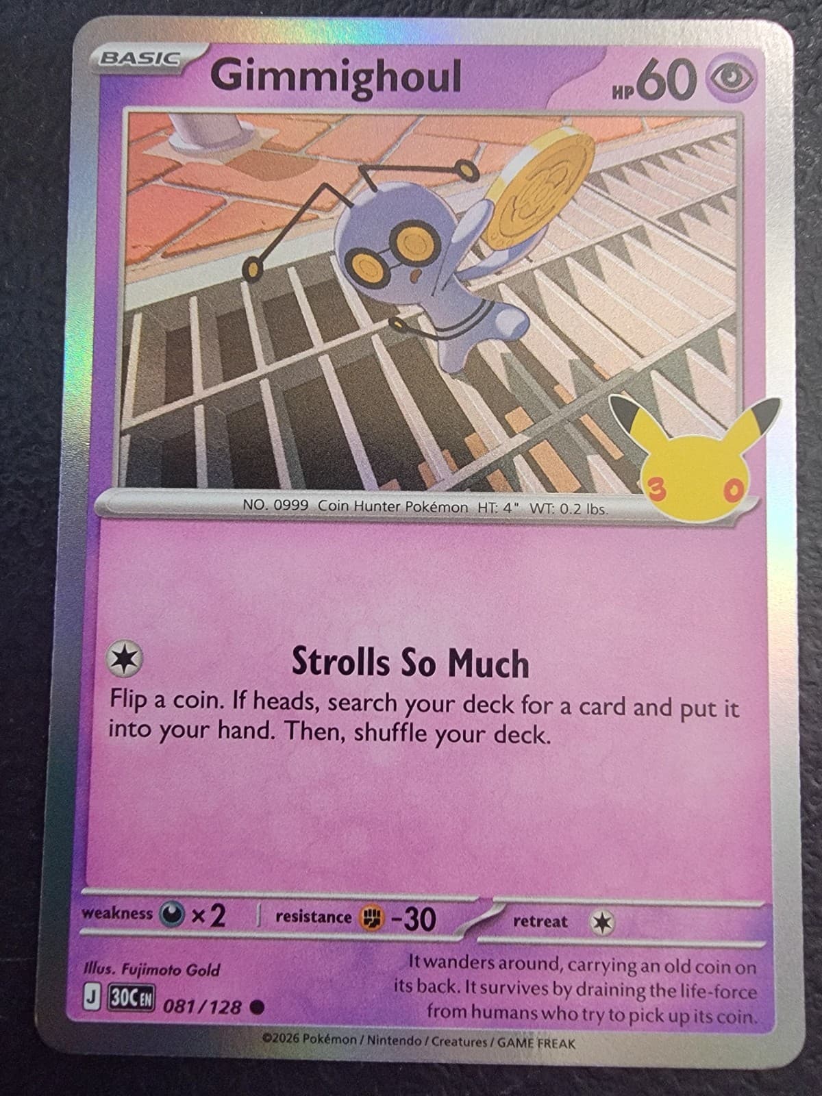 Pokemon TCG 30th Anniversary Celebration Gimmighoul 081/128
