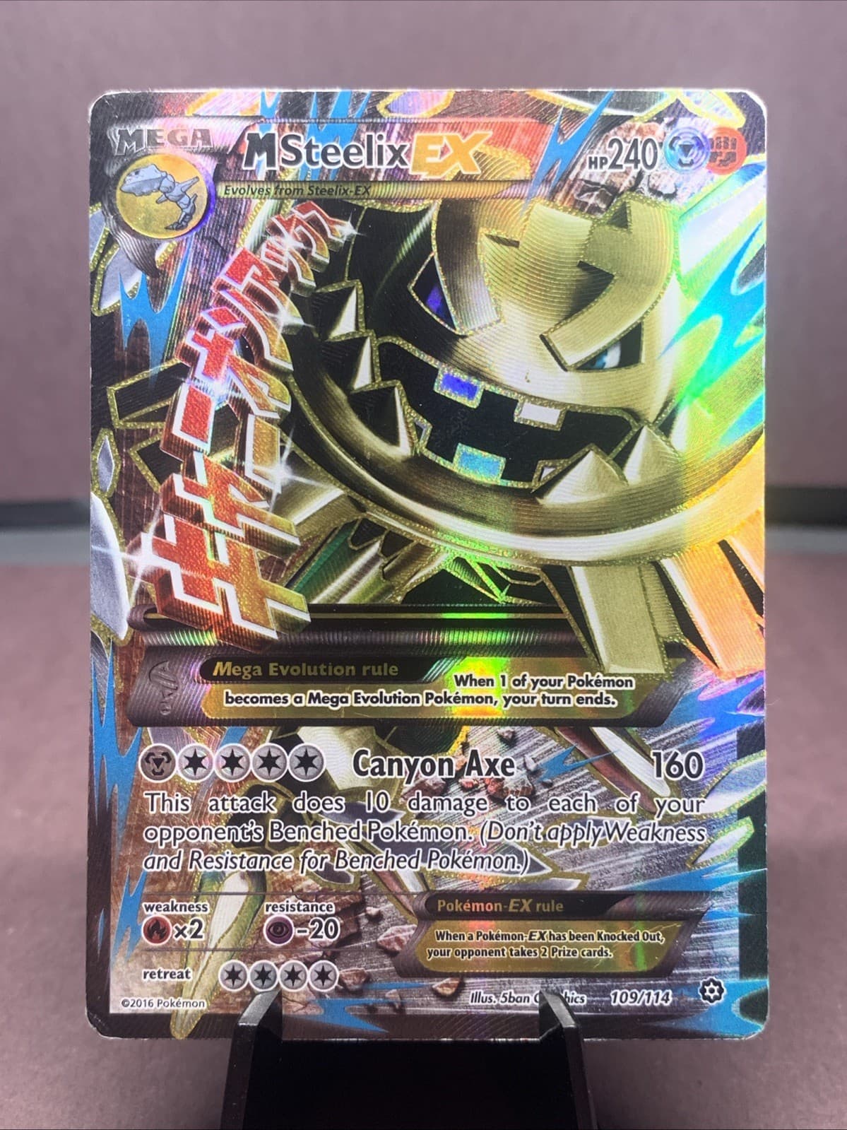Pokemon TCG M Steelix EX 109/114 Steam Siege Full Art Ultra Rare Holo MP
