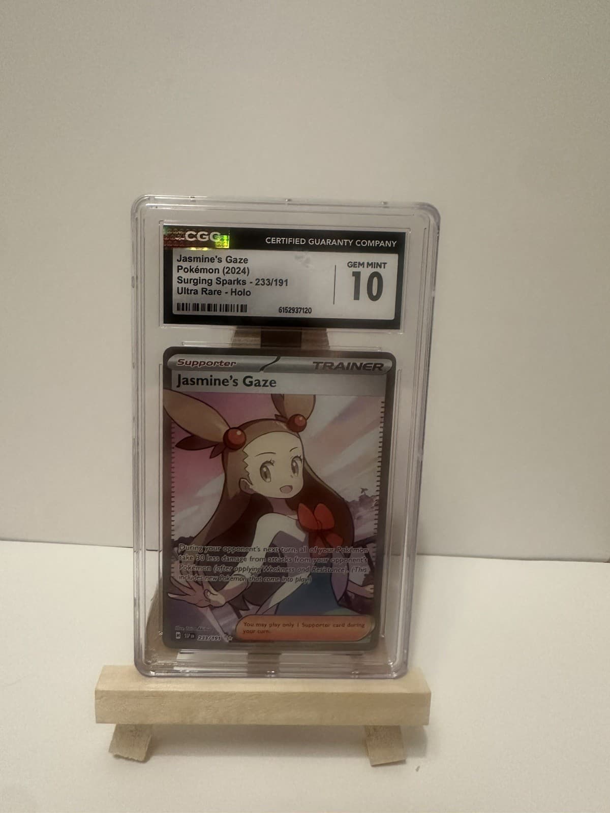 2024 Pokemon Jasmine's Gaze 233/191 Surging Sparks Full Art CGC 10 Gem Mint