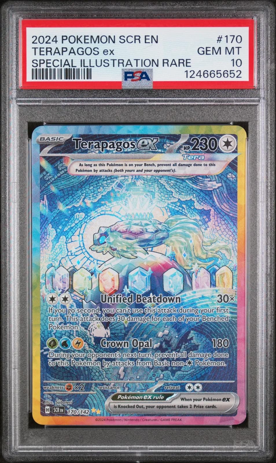 2024 Pokemon Stellar Crown Terapagos EX Special Illustration Rare PSA 10 #170