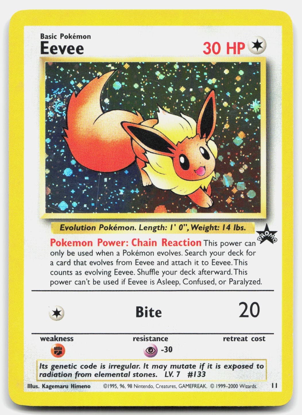 Eevee 11 Promo Wizards Black Star Promos Pokemon Holo Lightly Played