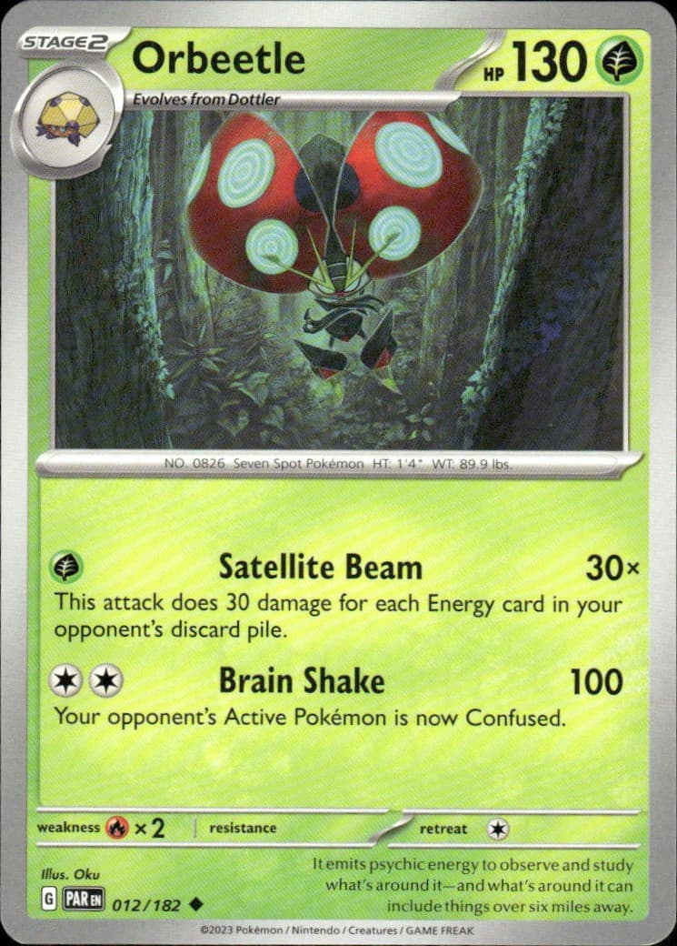 Orbeetle Paradox Rift 012/182 Uncommon Pokémon — English NM