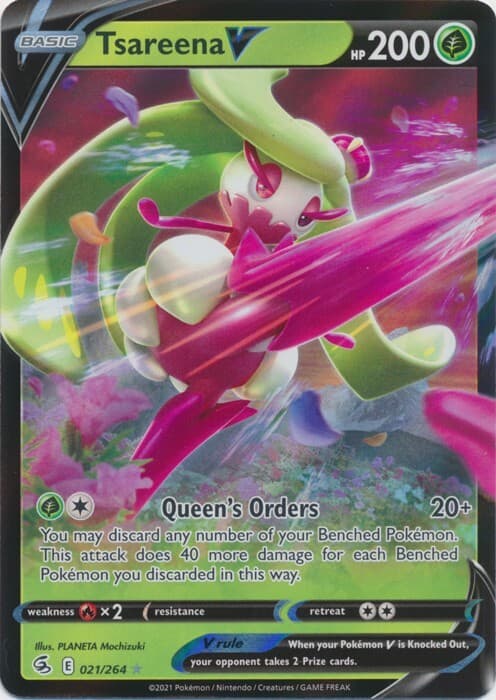 Tsareena V 021/264 Ultra Rare Fusion Strike Pokemon TCG