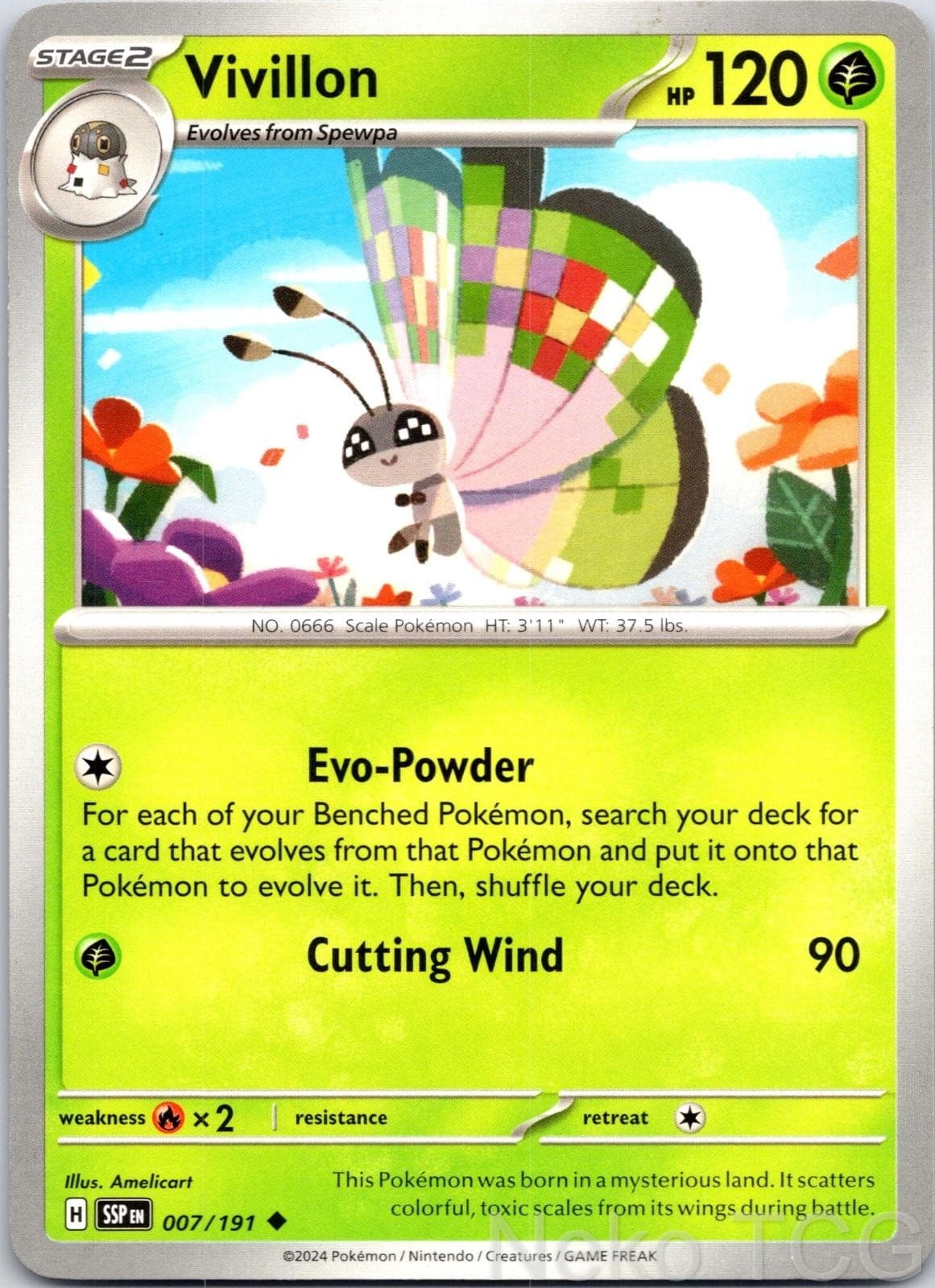 VIVILLON 007/191 UNCOMMON SURGING SPARKS NM