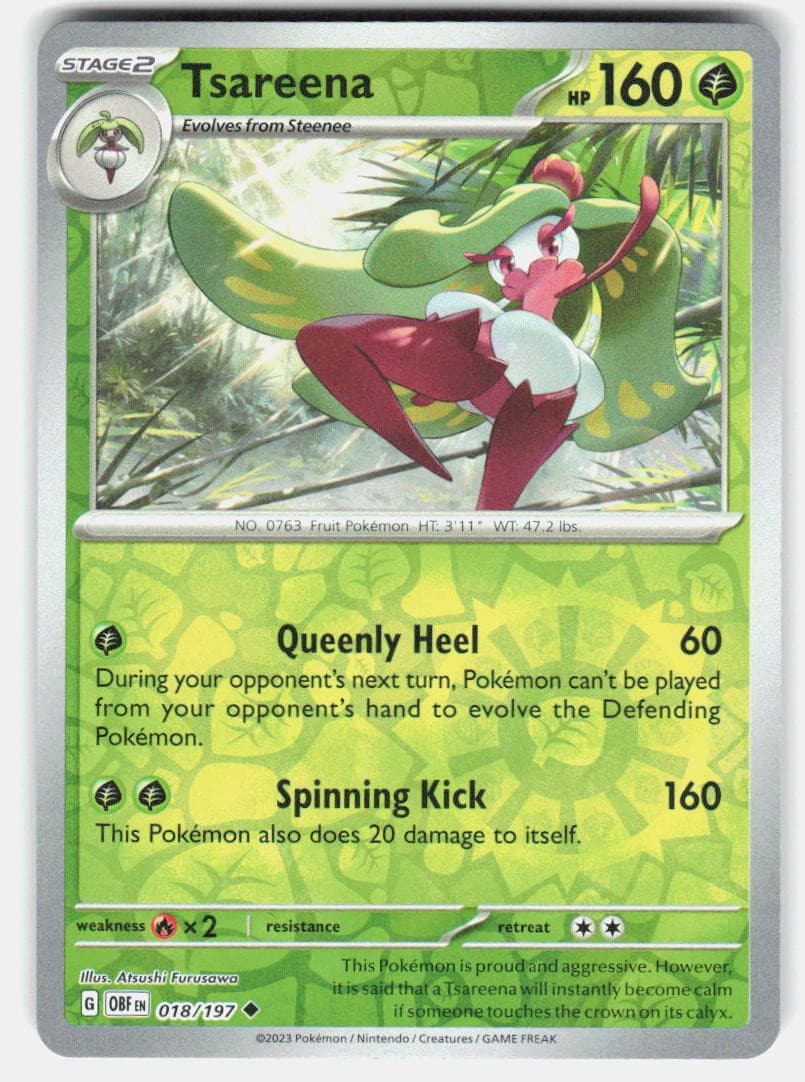 Pokemon Tsareena SV03: Obsidian Flames #018/197 NM