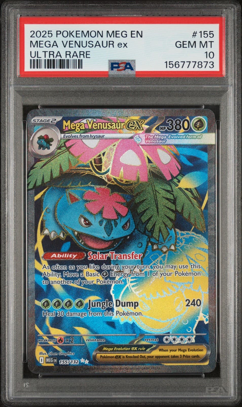 PSA 10 Mega Venusaur Ex #155 2025 Pokemon Mega Evolution 156777873