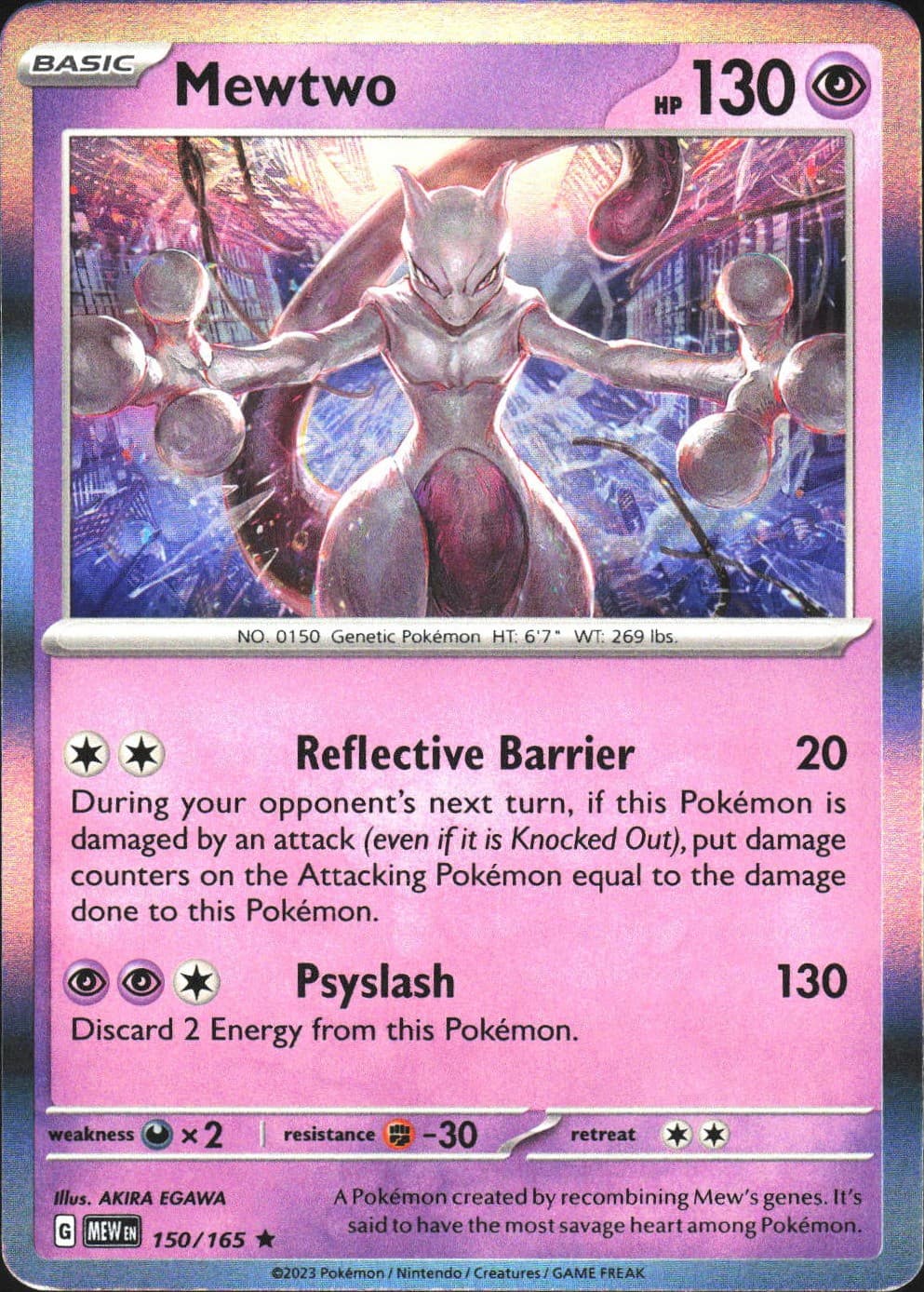 Mewtwo Scarlet & Violet 151 150/165 Rare Holo Pokémon — English