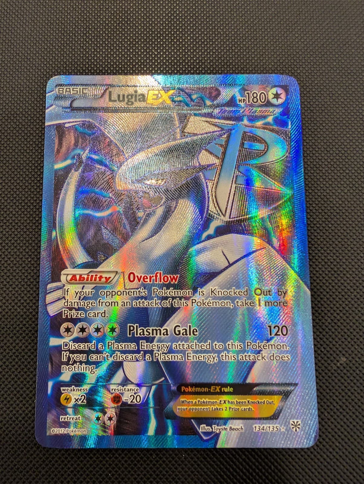 Lugia EX Team Plasma 134/135 Plasma Storm Full Art Holo English 2012