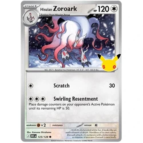 Hisuian Zoroark 123/128 30th Celebration Holo