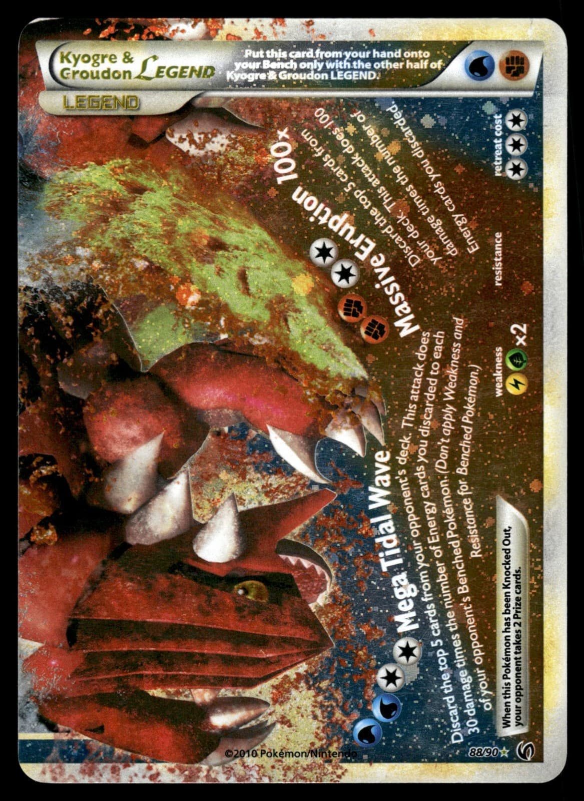 Kyogre & Groudon Legend (Bottom) Holofoil 88/90 Undaunted LP