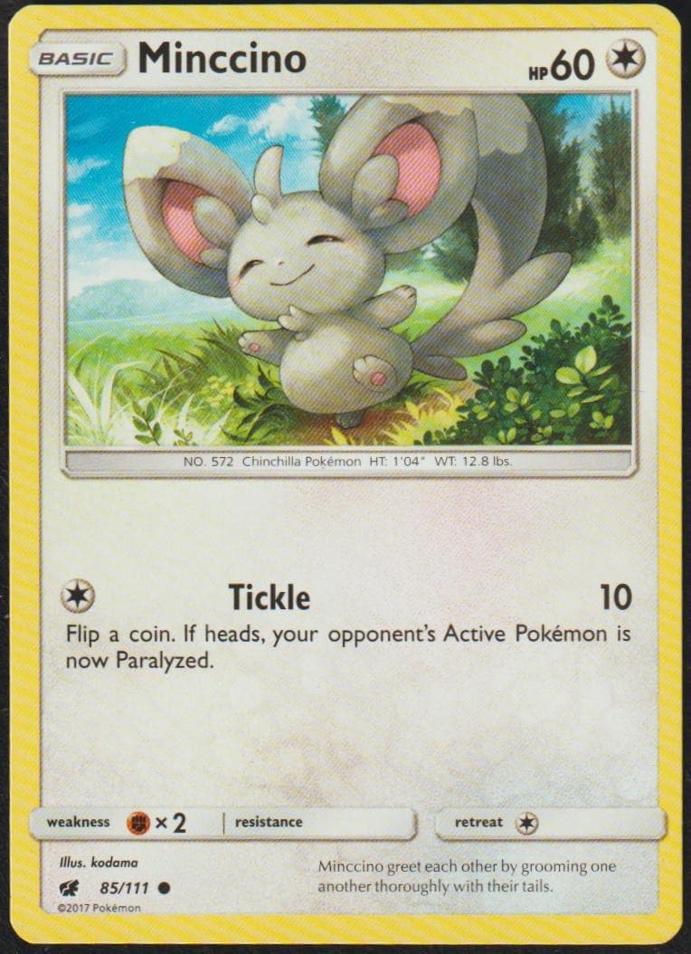 Minccino 85/111 Common Crimson Invasion Pokemon Moderately Played