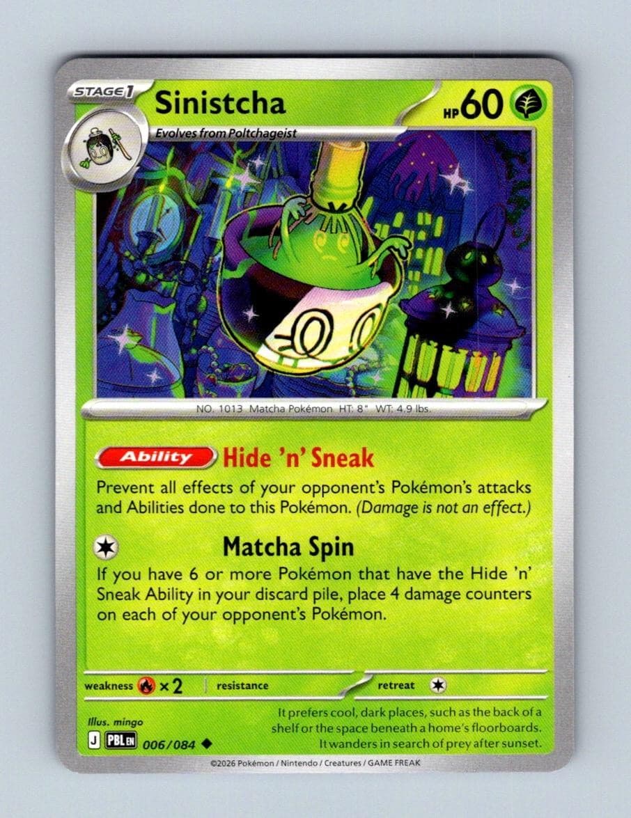 Sinistcha 006/084 Uncommon Pitch Black Pokemon Near Mint
