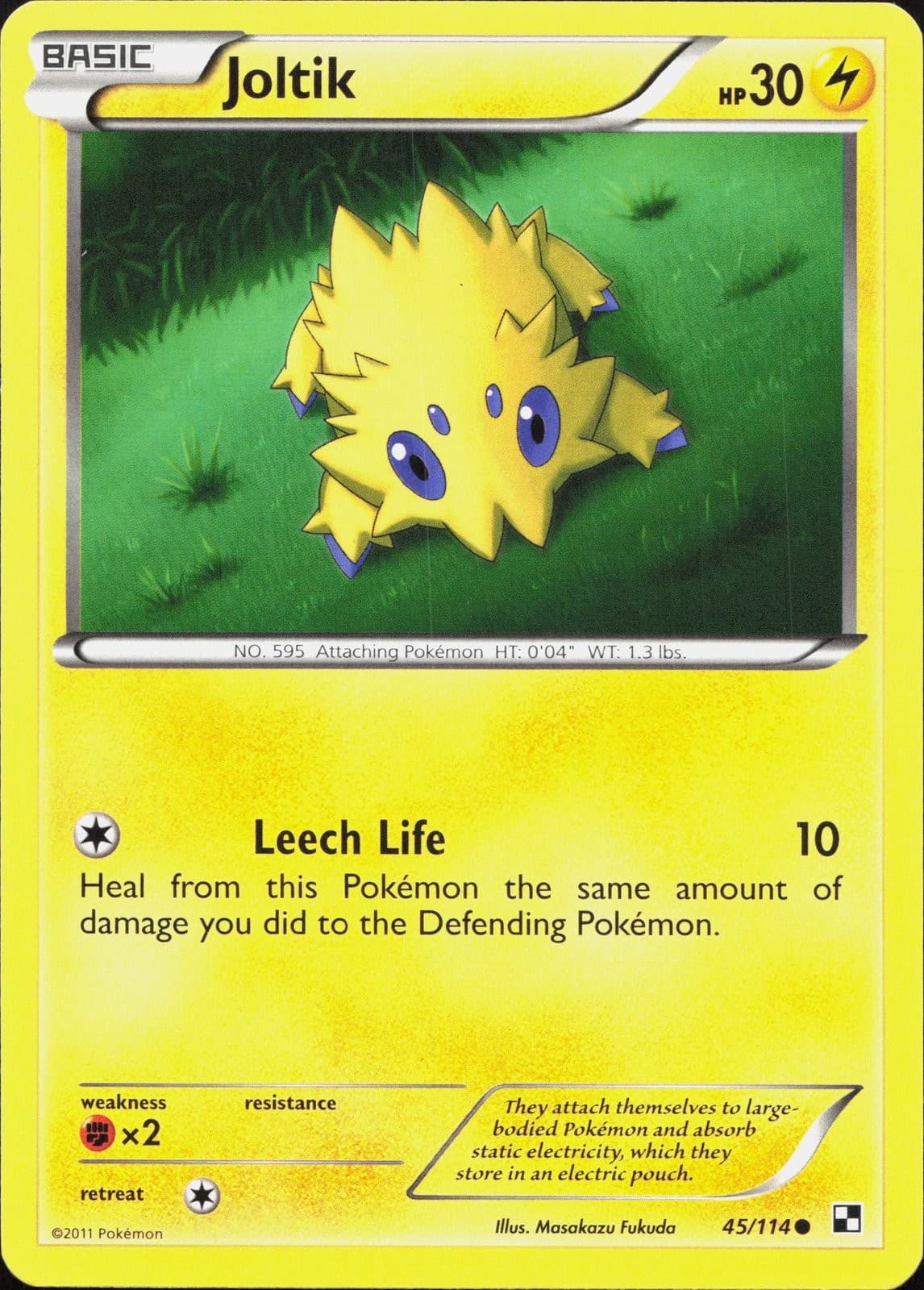 Pokemon Joltik 45/114 Black White NM