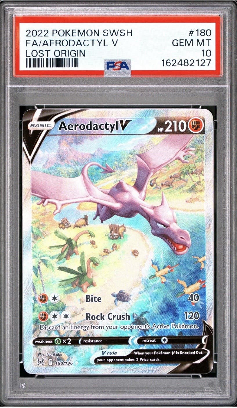Aerodactyl V Full Alt Art 2022 Pokemon Sword & Shield Lost Origin 180/196 PSA 10