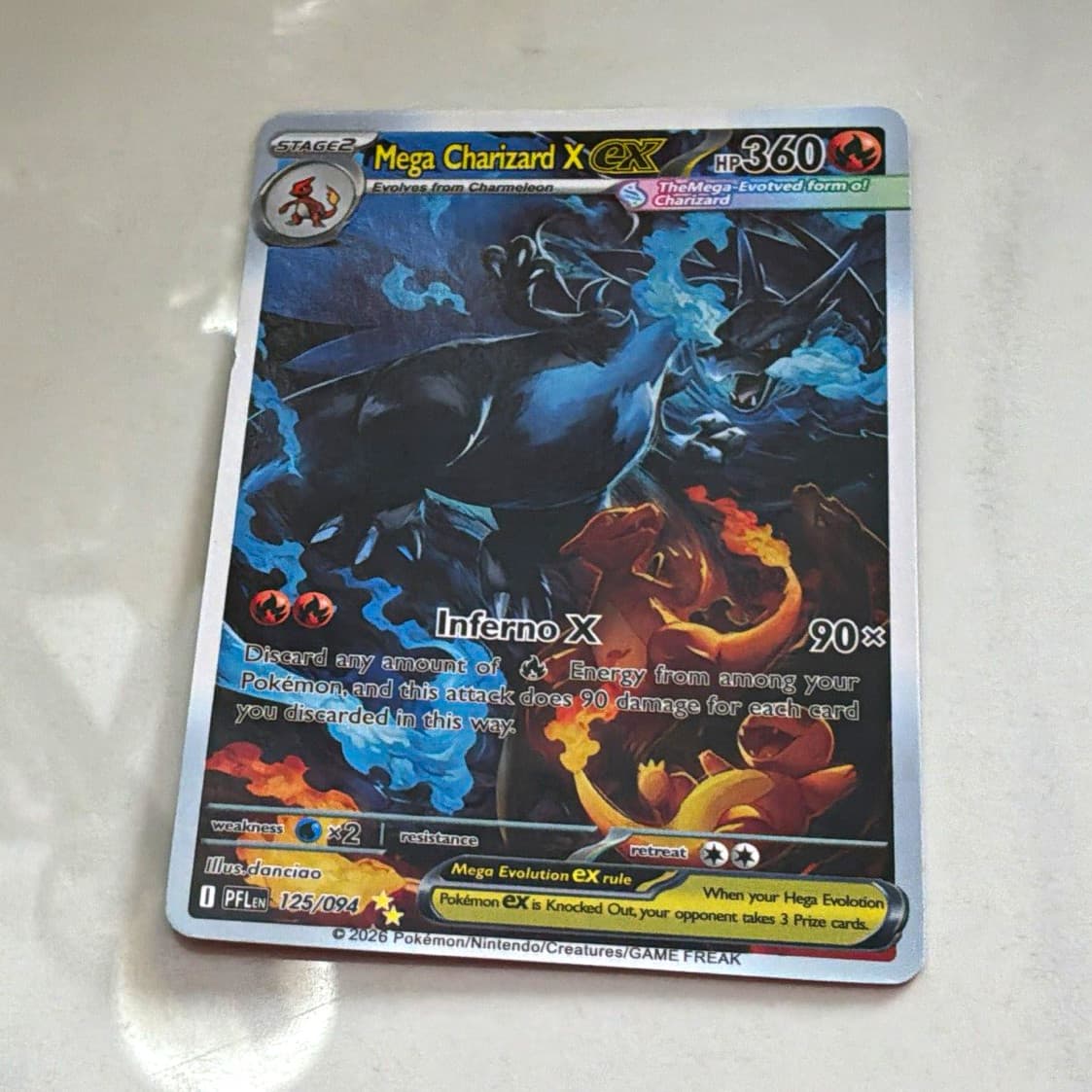 Pokemon Mega Charizard X Ex 125/094 Phantasmal Flames SIR Holo English