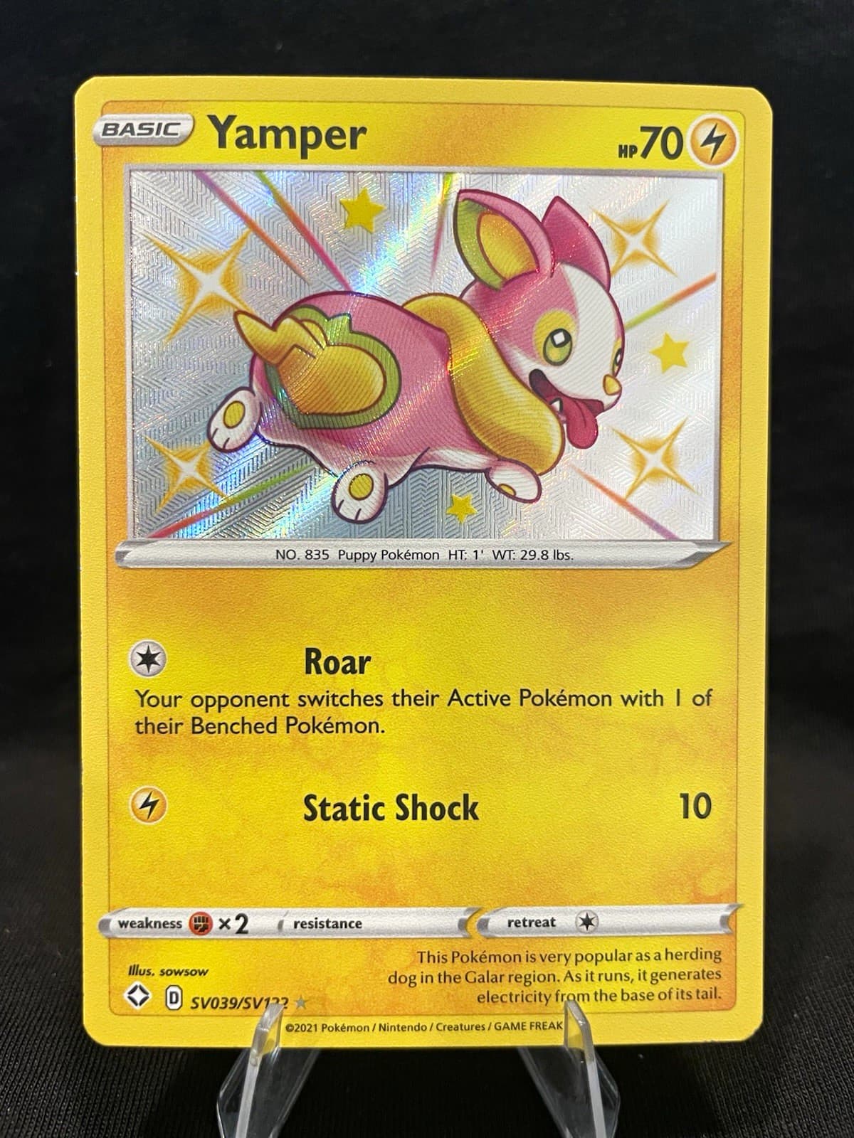 Pokémon TCG Yamper SV039/SV122 Shining Fates Shiny Vault Baby Shiny Holo EN NM
