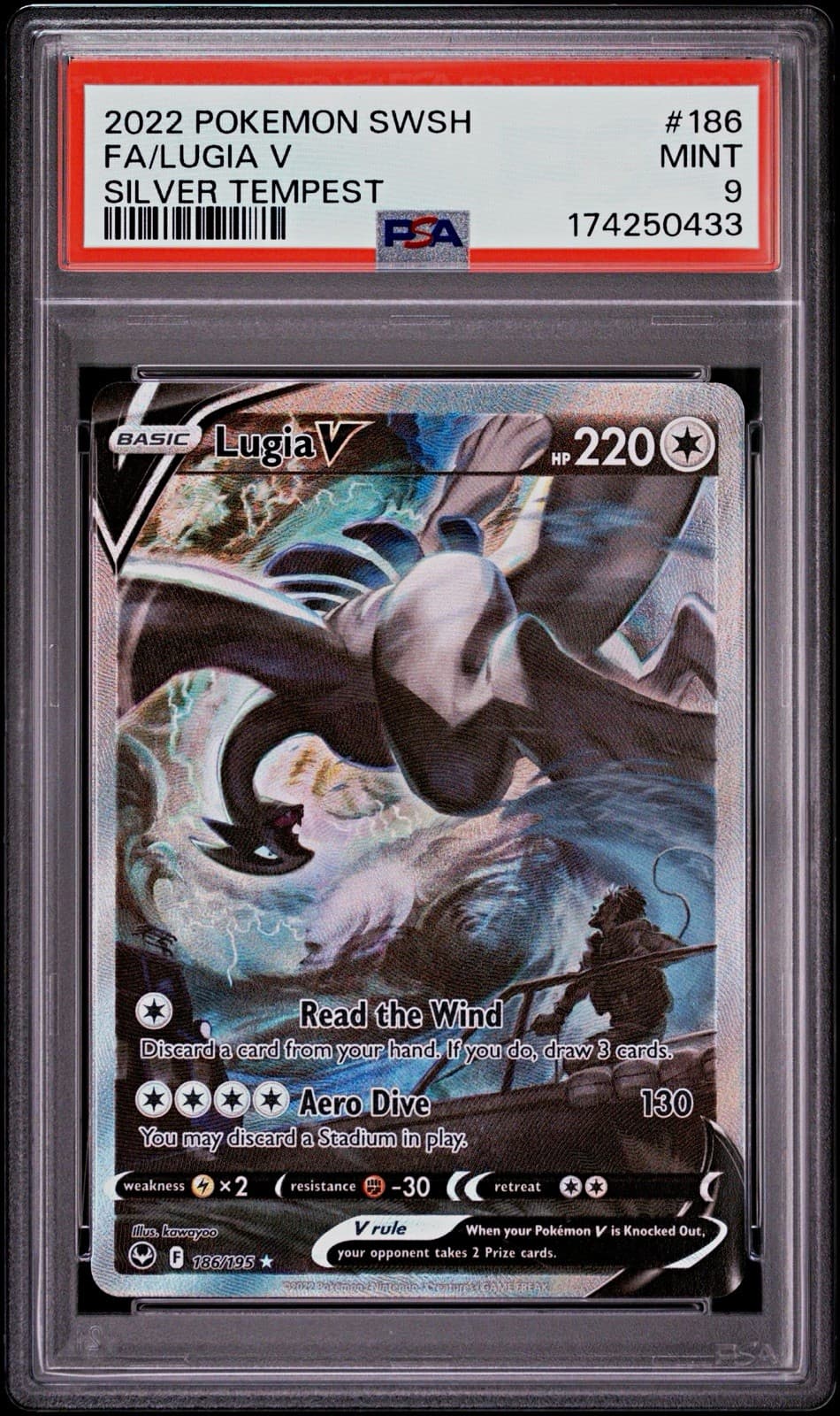 2022 Pokémon TCG Lugia V 186/195 Silver Tempest Full Art Holo - PSA 9 NEW CERT
