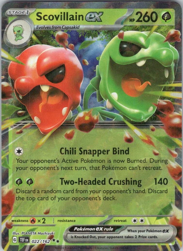 Scovillain ex #22/162 (Holo) (NM) SV05: Temporal Forces TEF Pokemon