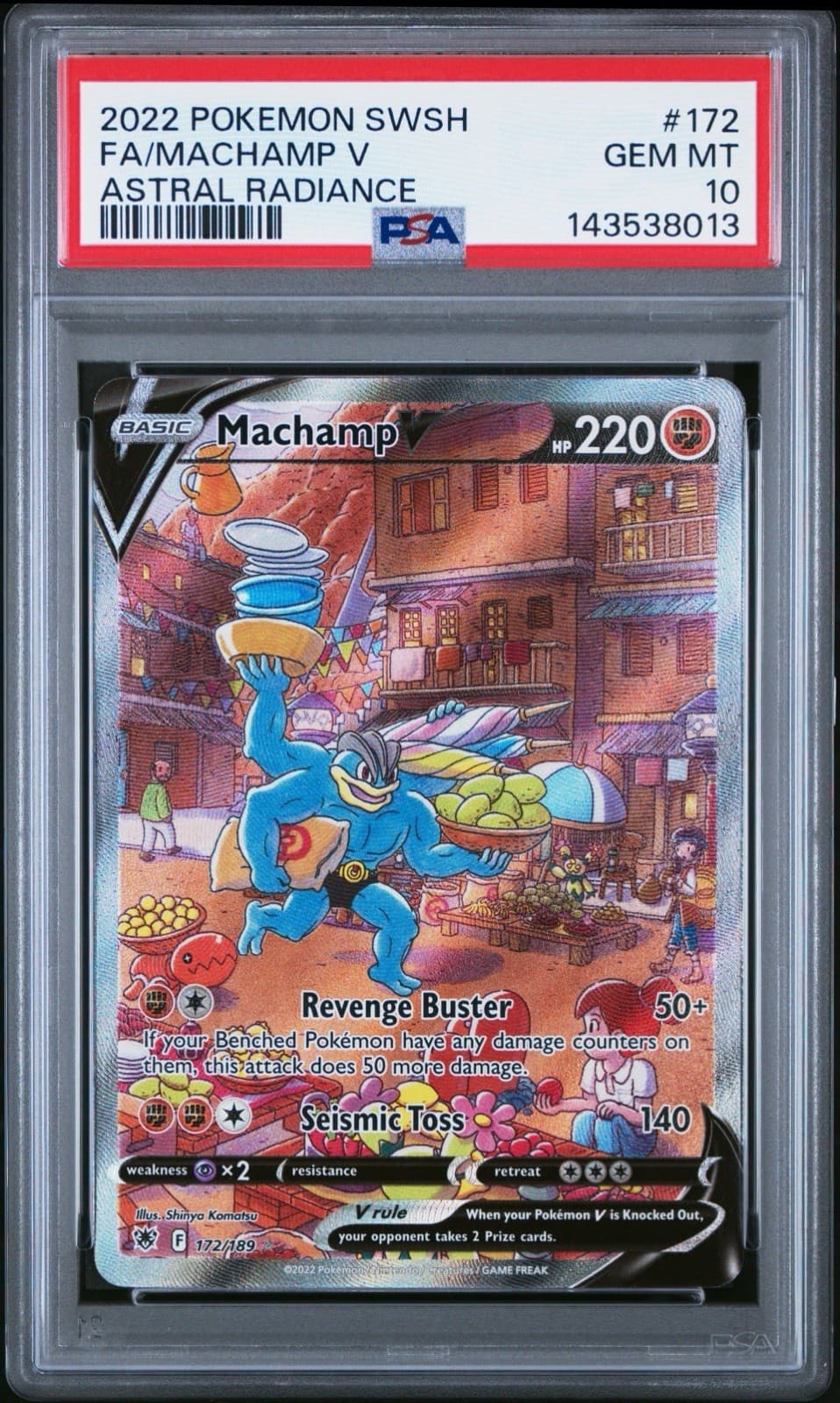 2022 POKEMON SWORD & SHIELD ASTRAL RADIANCE #172 FULL ART MACHAMP V PSA 10