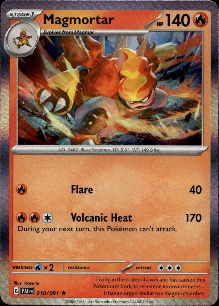 Magmortar (Paldean Fates) 10/091 Rare Deck Exclusives Pokemon Near Mint
