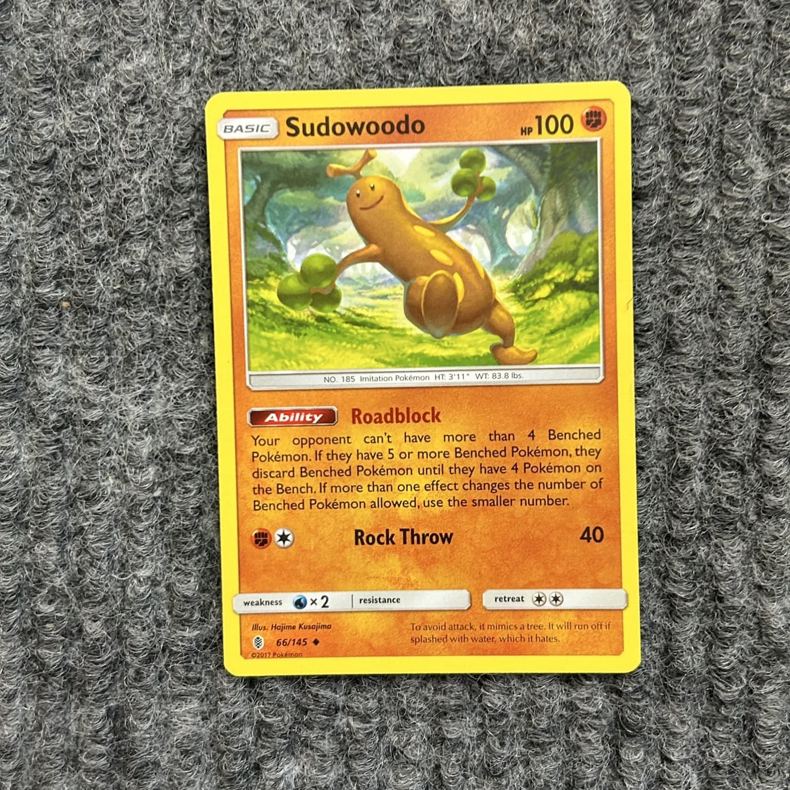 Pokemon TCG Guardians Rising Sudowoodo 66/145 Basic Card 2017 NM