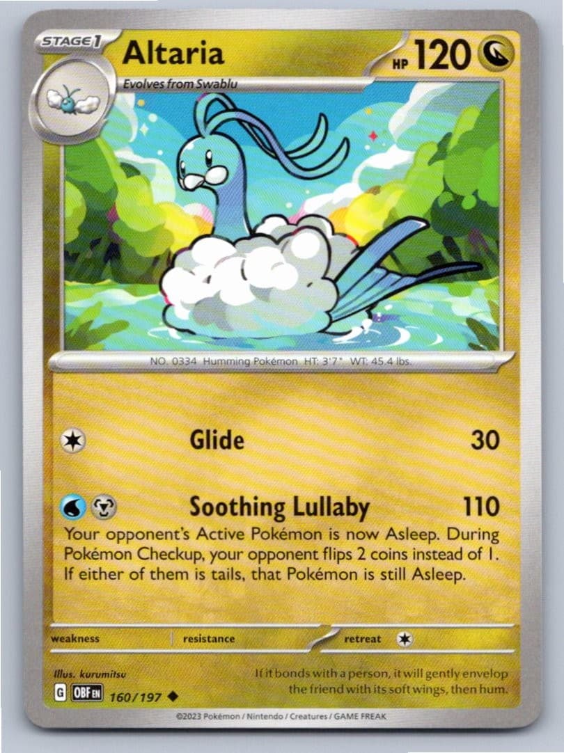2023 POKEMON ALTARIA OBSIDIAN FLAMES 160/197 UNCOMMON NM A27453 FREE S&H