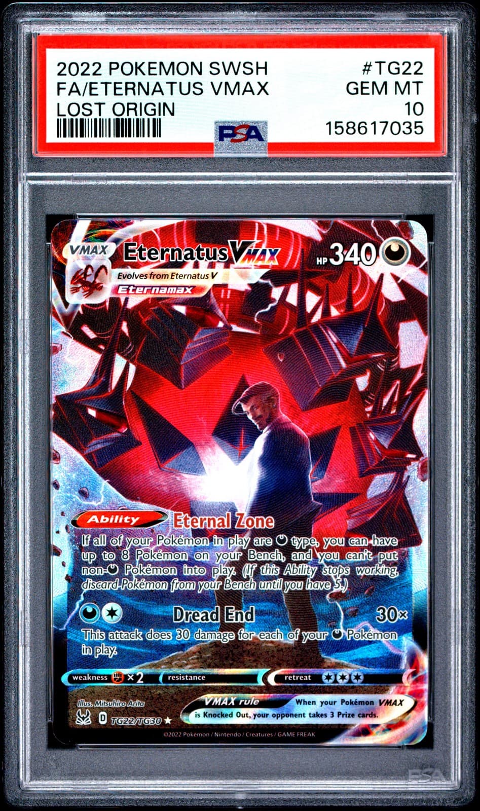 2022 POKEMON SWORD & SHIELD LOST ORIGIN #TG22 FULL ART/ETERNATUS VMAX PSA 10