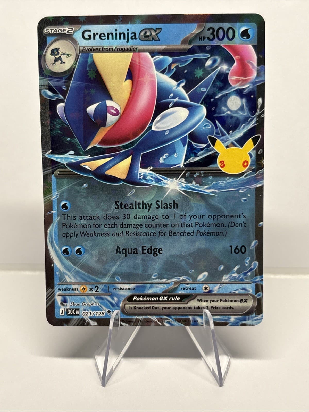Greninja ex 021/128 Holo Double Rare ME: 30th Celebration Pokemon Near Mint