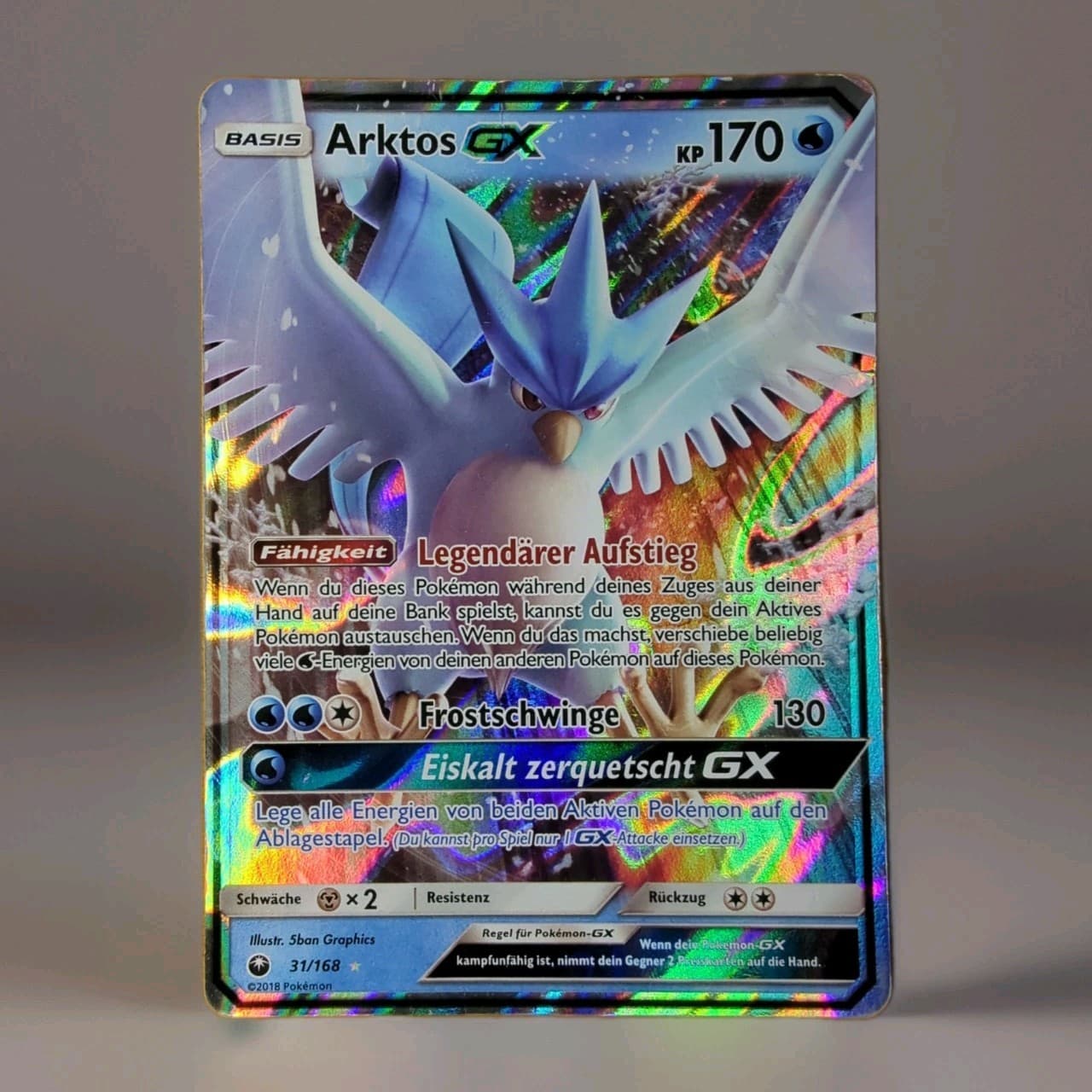Arktos GX Pokemon Karte Deutsch 31/168 Sturm am Firmament