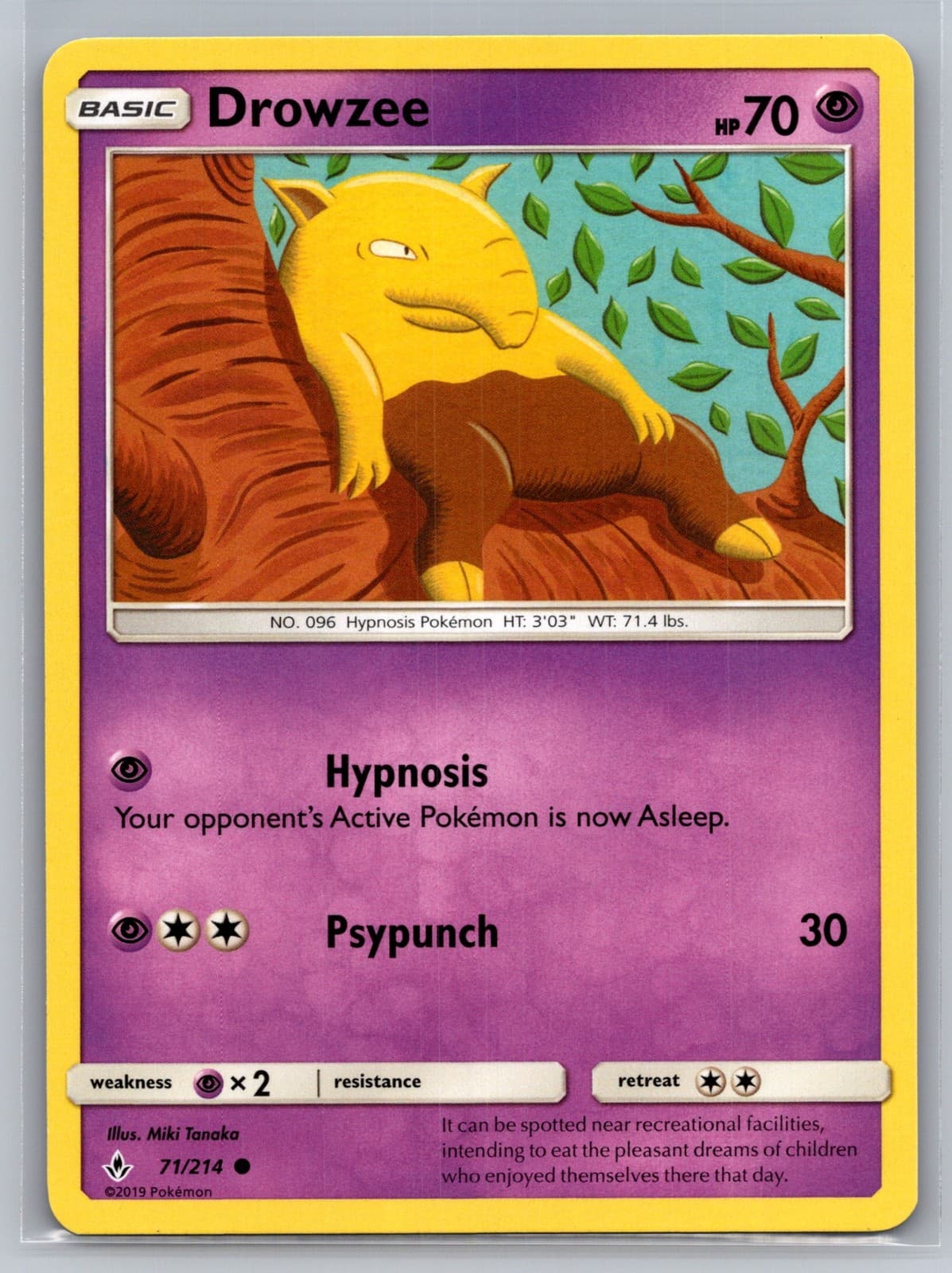 Drowzee 71/214 - SM - Unbroken Bonds - Pokémon TCG - NM