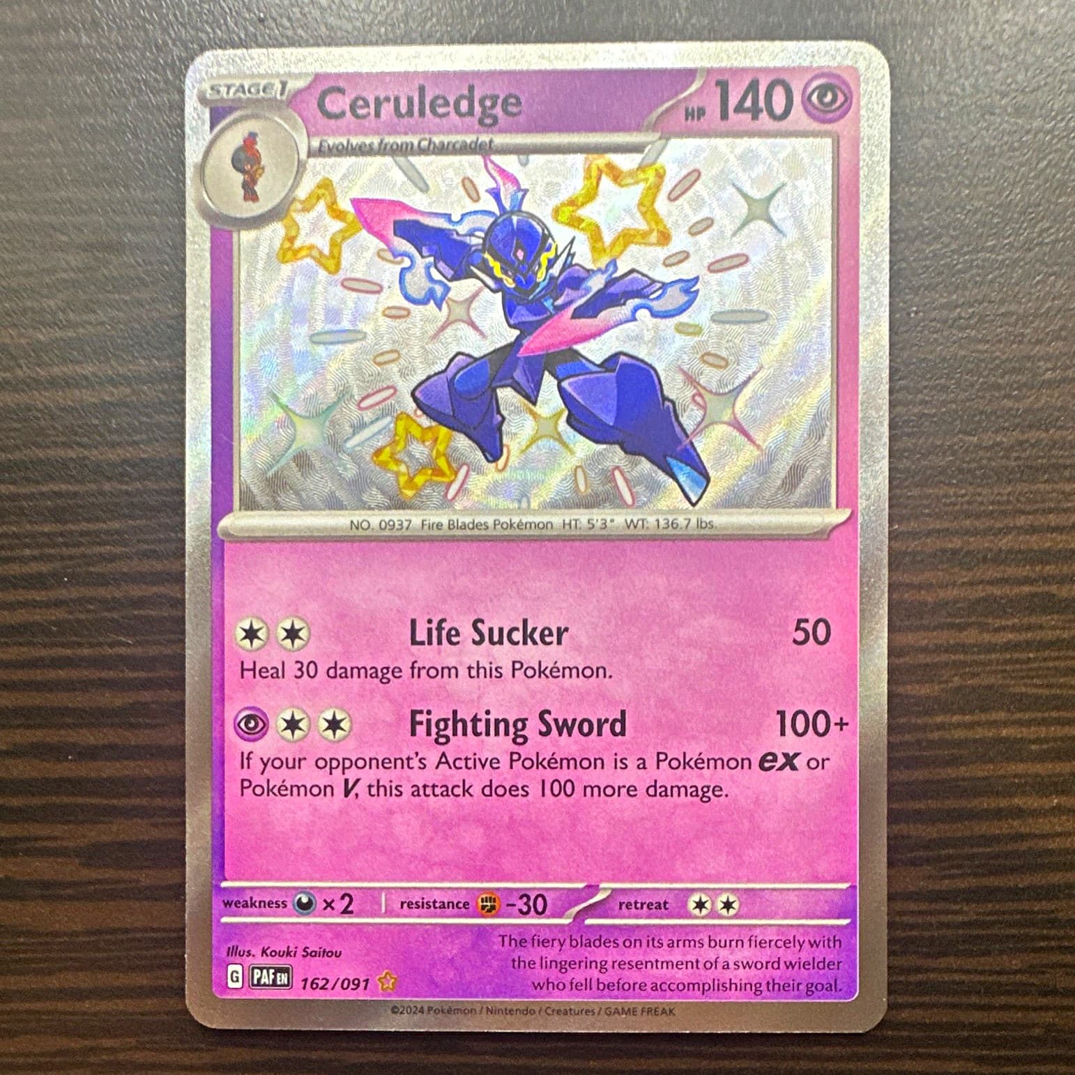 The Pokémon Company Ceruledge 162/091 SV Paldean Fates Shiny Rare Holo EN