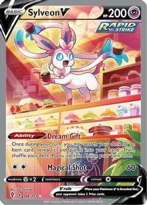 Pokemon Evolving Skies Sylveon V 184/203 NEAR MINT NM