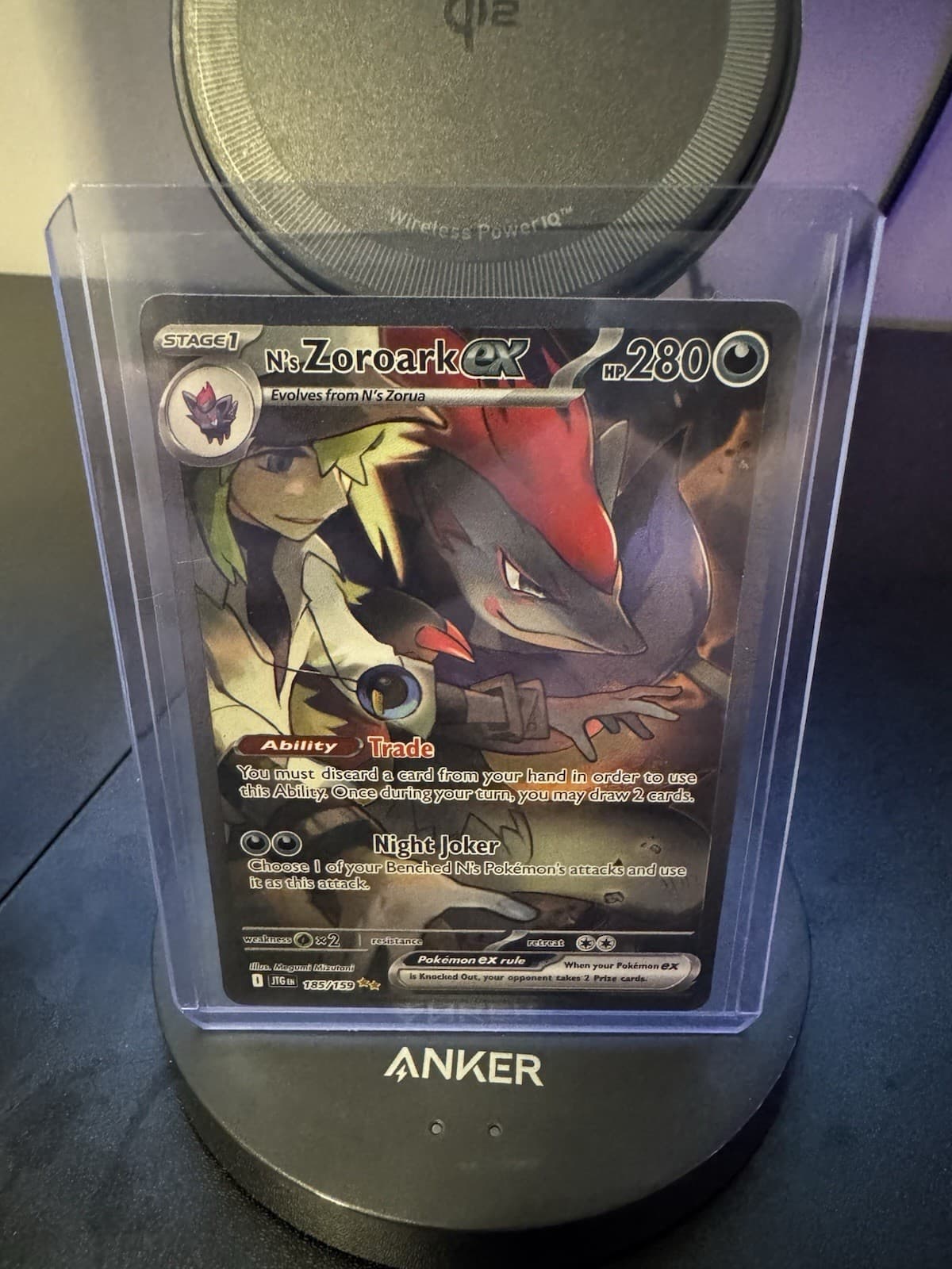 Pokemon N's Zoroark ex 185/159 Sv09: Journey Together Holo