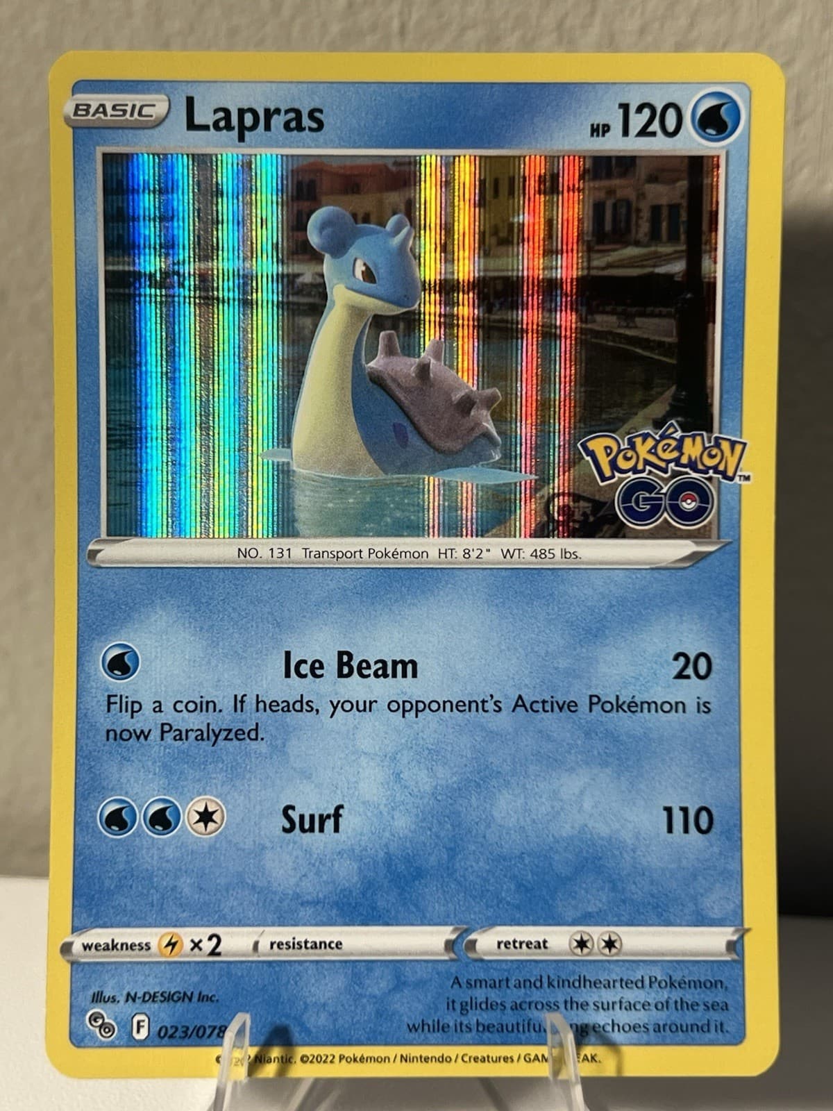 Lapras Rare Holo Sword & Shield Pokémon GO 23/78 Near mint