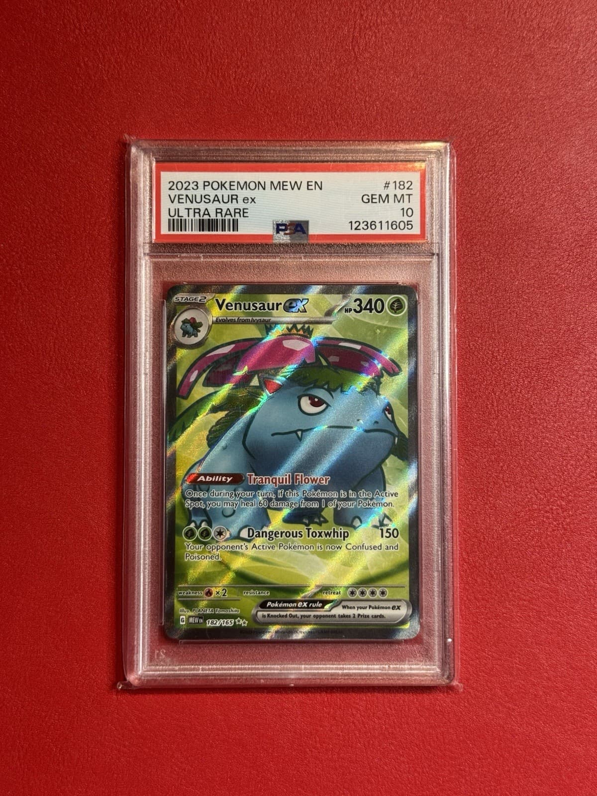 Venusaur ex 182/165 Sv: Scarlet & Violet 151 Holo PSA Graded 10