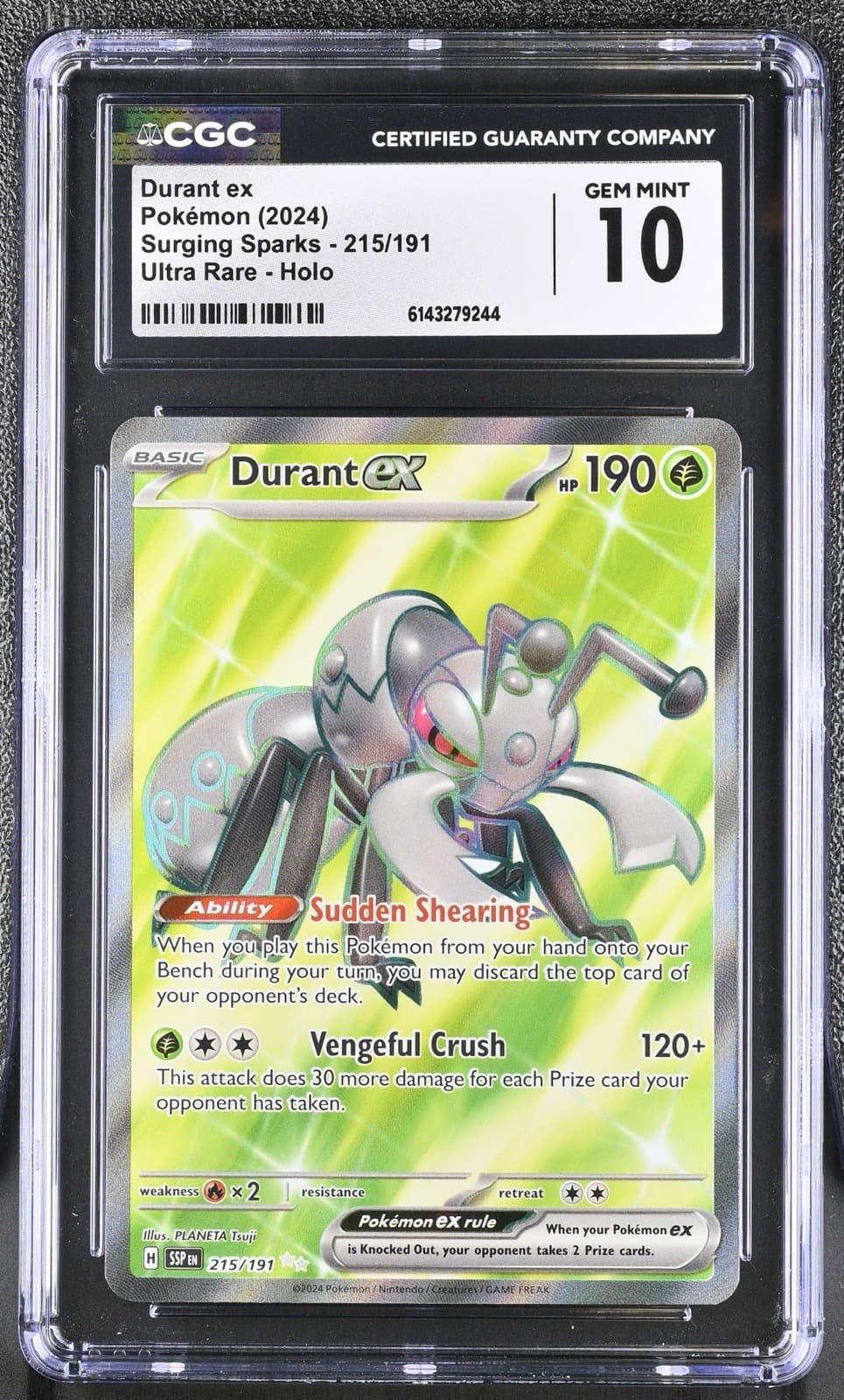Pokémon TCG Durant EX 215/191 Surging Sparks Ultra Rare CGC 10 Gem Mint