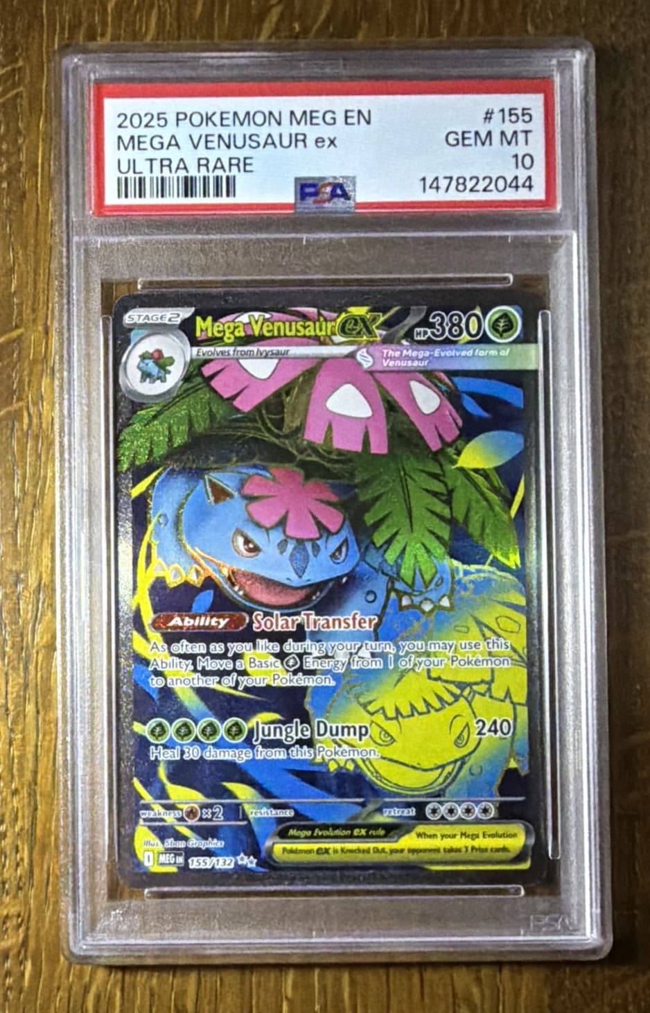2025 Pokemon Mega Evolution Mega Venusaur Ex Ultra Rare Card #155 PSA 10