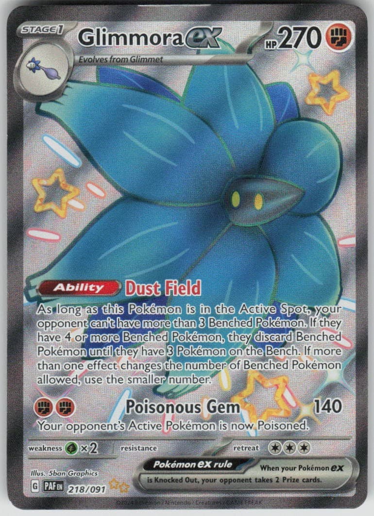Pokemon Glimmora ex 218/091 SV: Paldean Fates Holofoil Shiny Ultra Rare NM