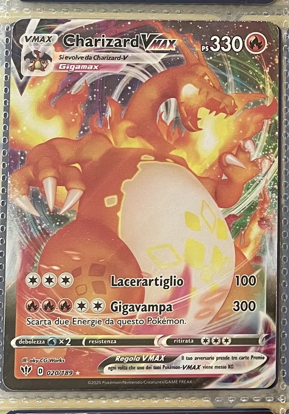 Pokemon Charizard VMAX 20/189 Full Art Holo Fiamme Oscure Ita