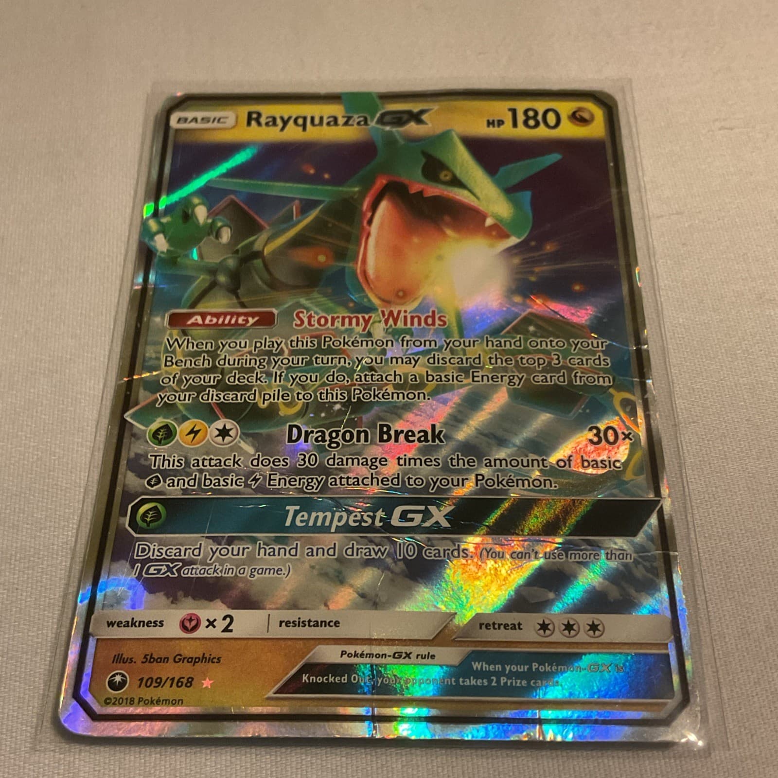 The Pokémon Company Rayquaza GX 109/168 SM Celestial Storm Holo HP