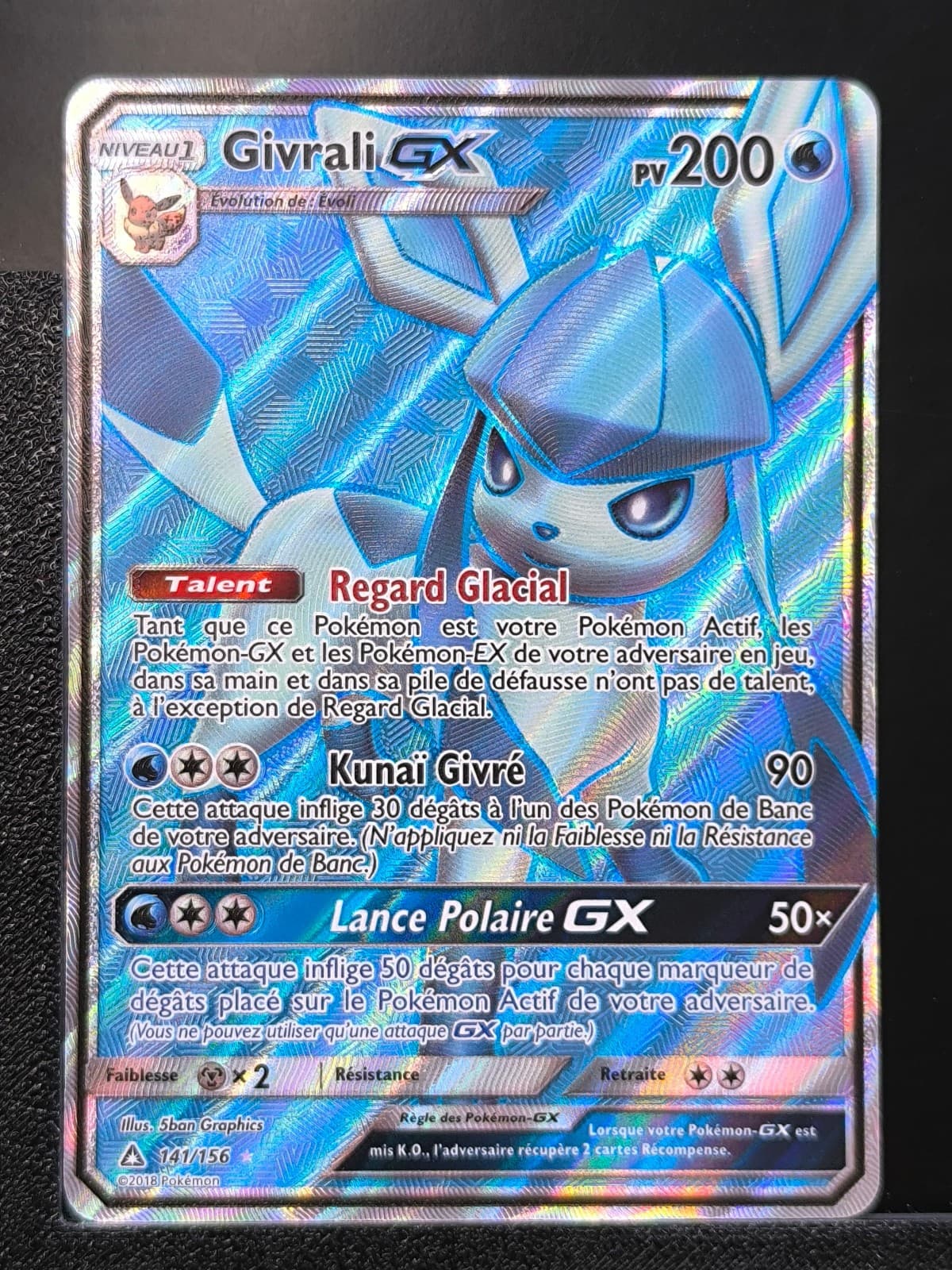 Carte Pokémon Givrali GX 141/156 FA SL5 Ultra Prisme Soleil & Lune FR