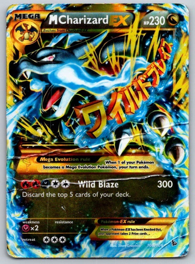 M Charizard EX Holo Flashfire 108/106 Pokemon Card HP