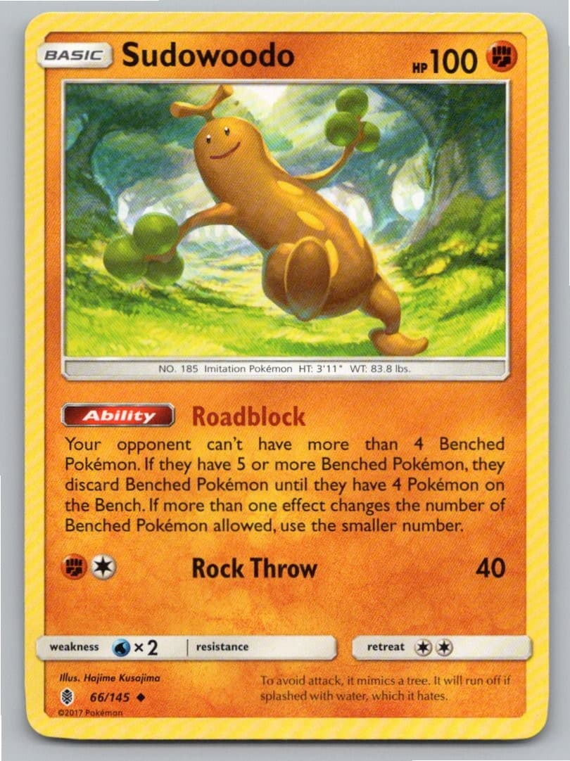 2017 POKEMON SUDOWOODO GUARDIANS RISING 66/145 UC NM A91999 FREE S&H