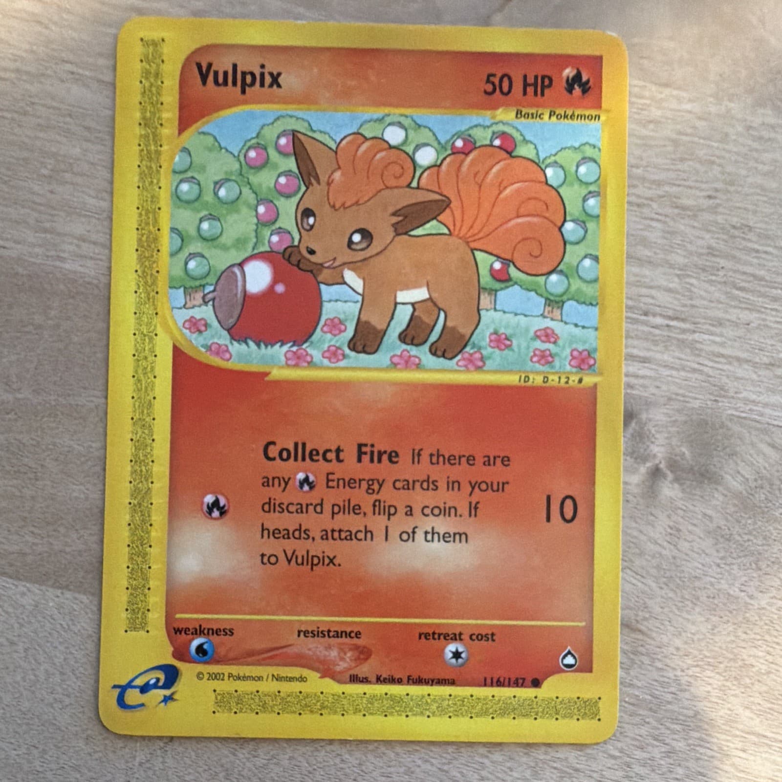 Nintendo Pokemon TCG Vulpix 116/147 Aquapolis -Common 2002 - Pokemon card