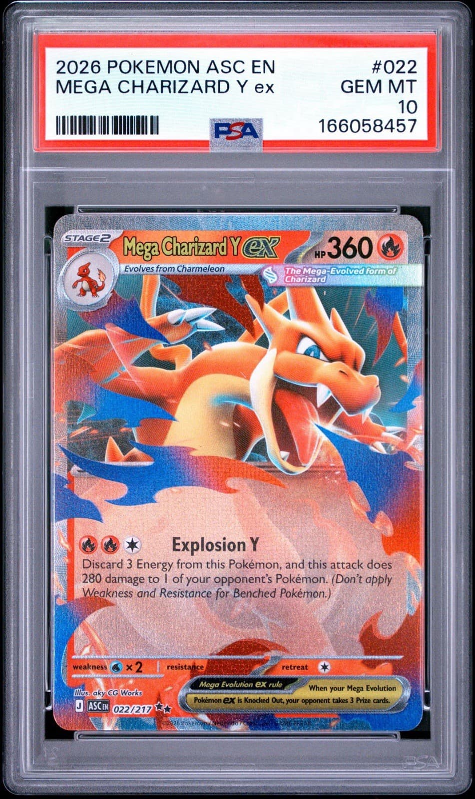 2026 POKEMON ASC EN-ASCENDED HEROES #022 MEGA CHARIZARD Y EX PSA 10