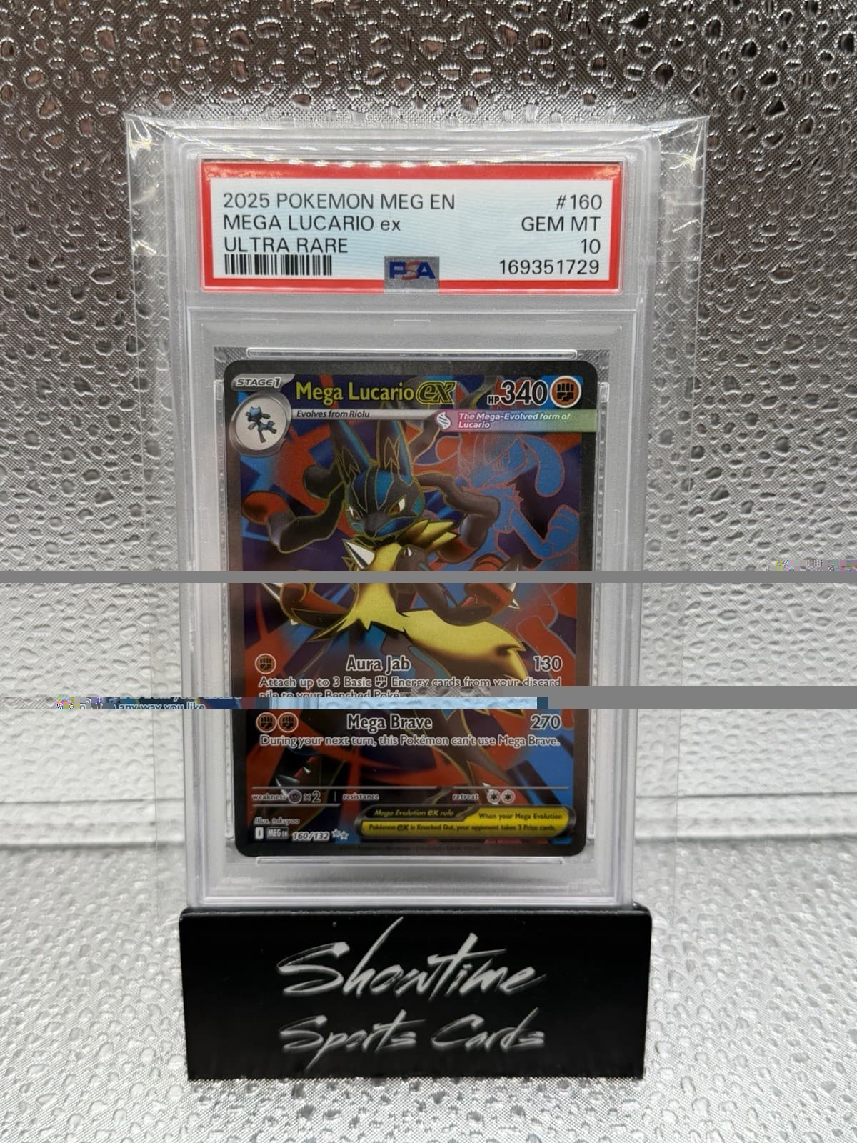 MEGA LUCARIO EX 2025 POKEMON MEGA EVOLUTION 160/132 ULTRA RARE PSA 10 Q3963-6