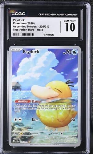 Psyduck 226/217 Illustration Rare Holo Ascended Heroes Pokemon CGC 10 Gem Mint