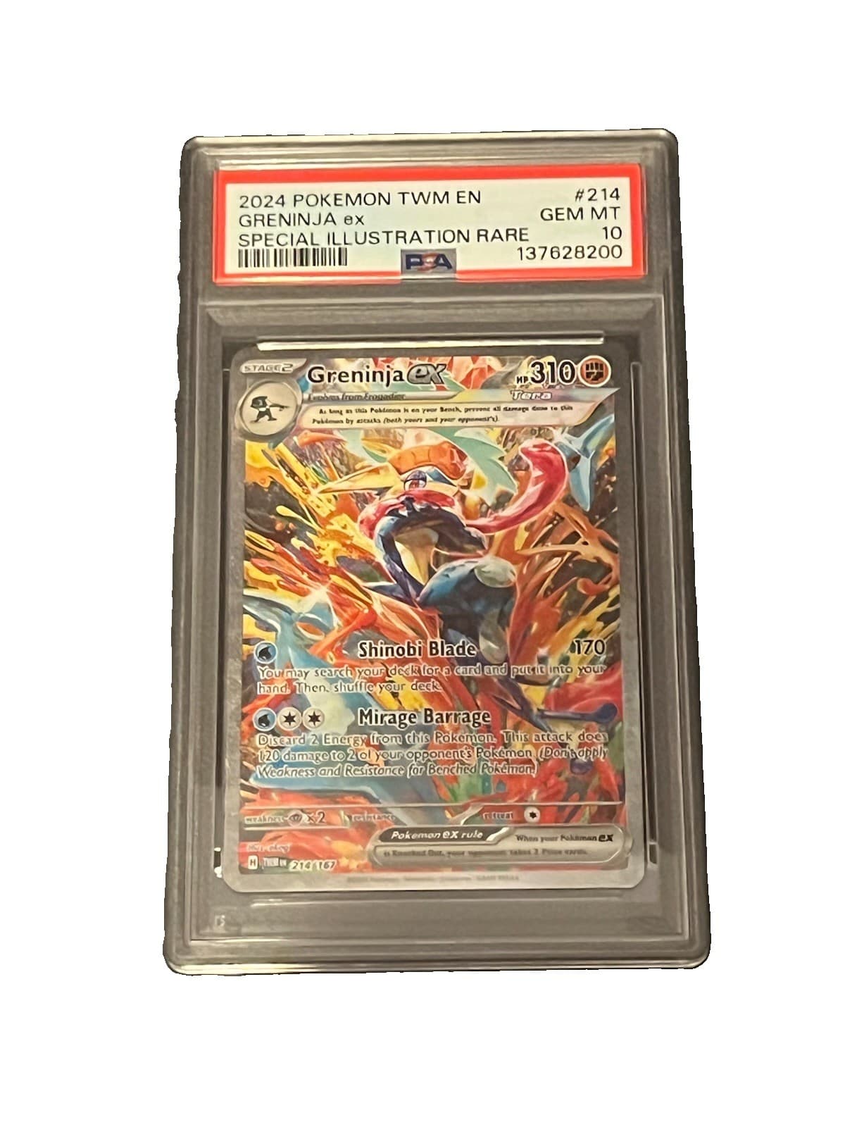 2024 POKEMON TWM EN-TWILIGHT MASQUERADE #214 GRENINJA EX PSA 10