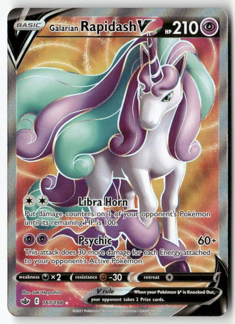 Galarian Rapidash V 167/198 Ultra Rare Chilling Reign Pokemon Holo LP