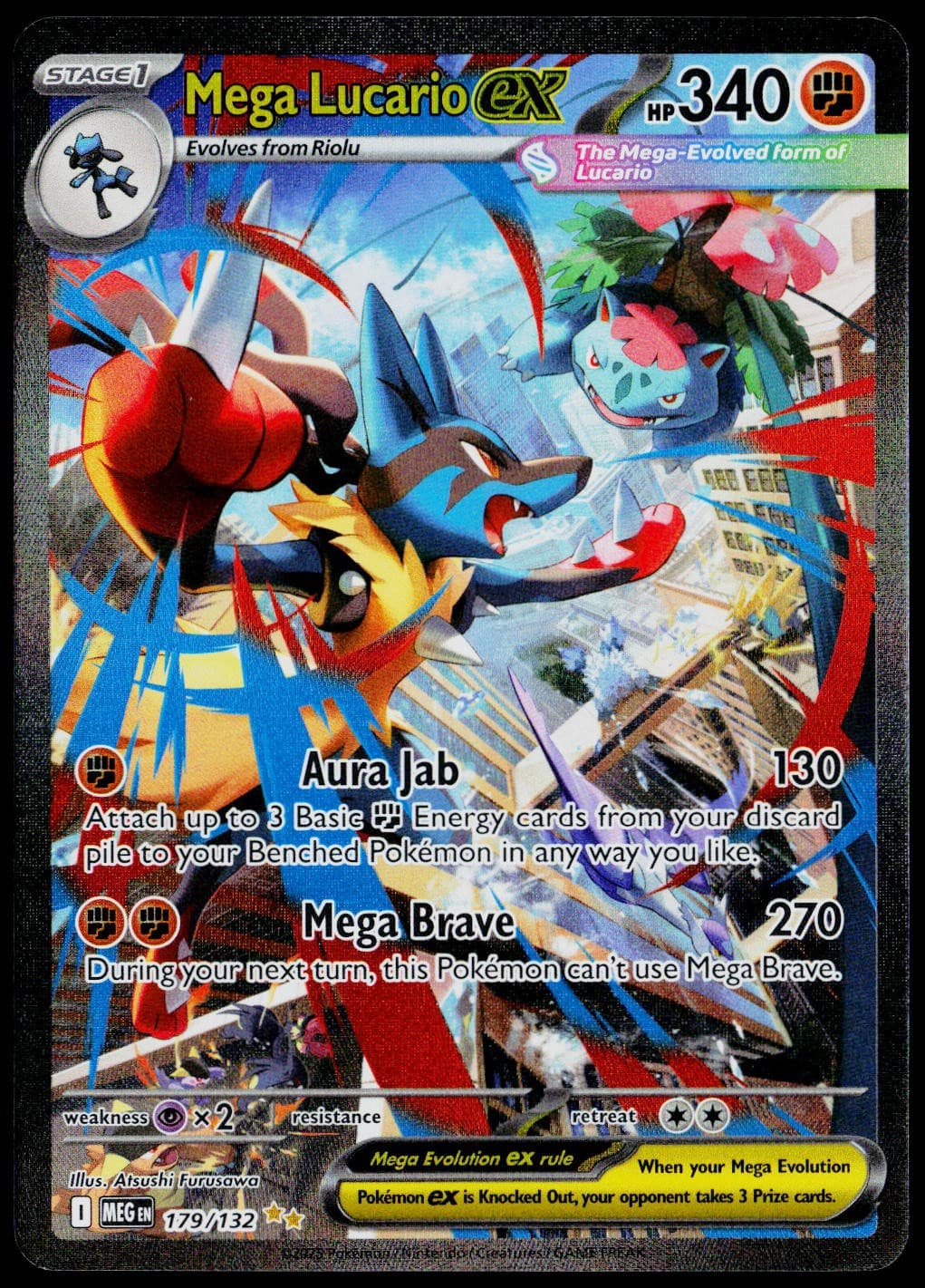 Mega Lucario ex 179/132 Mega Evolution NM Holofoil